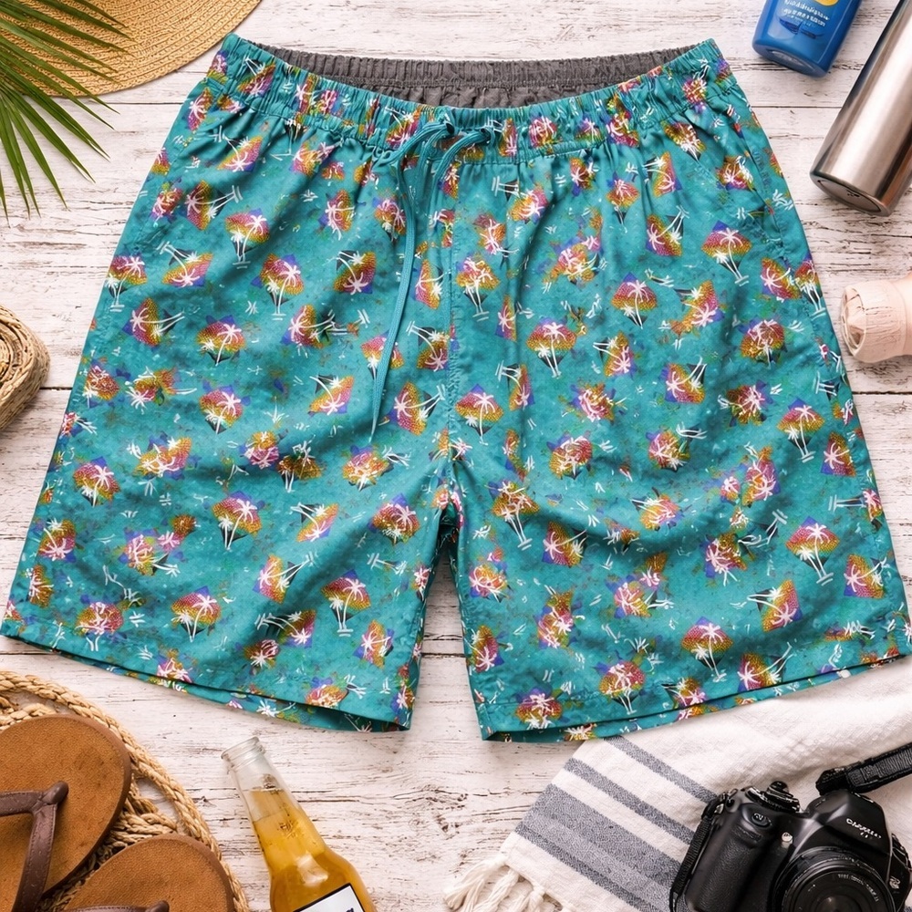 Hurley XL Tropical Palm Swim Trunks | Stretch Volley Shorts